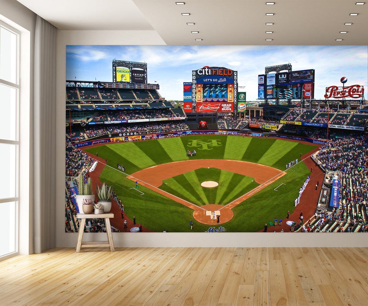 Minute Maid Park Baseball Diamond Field Custom Designed Wallpaper Mural