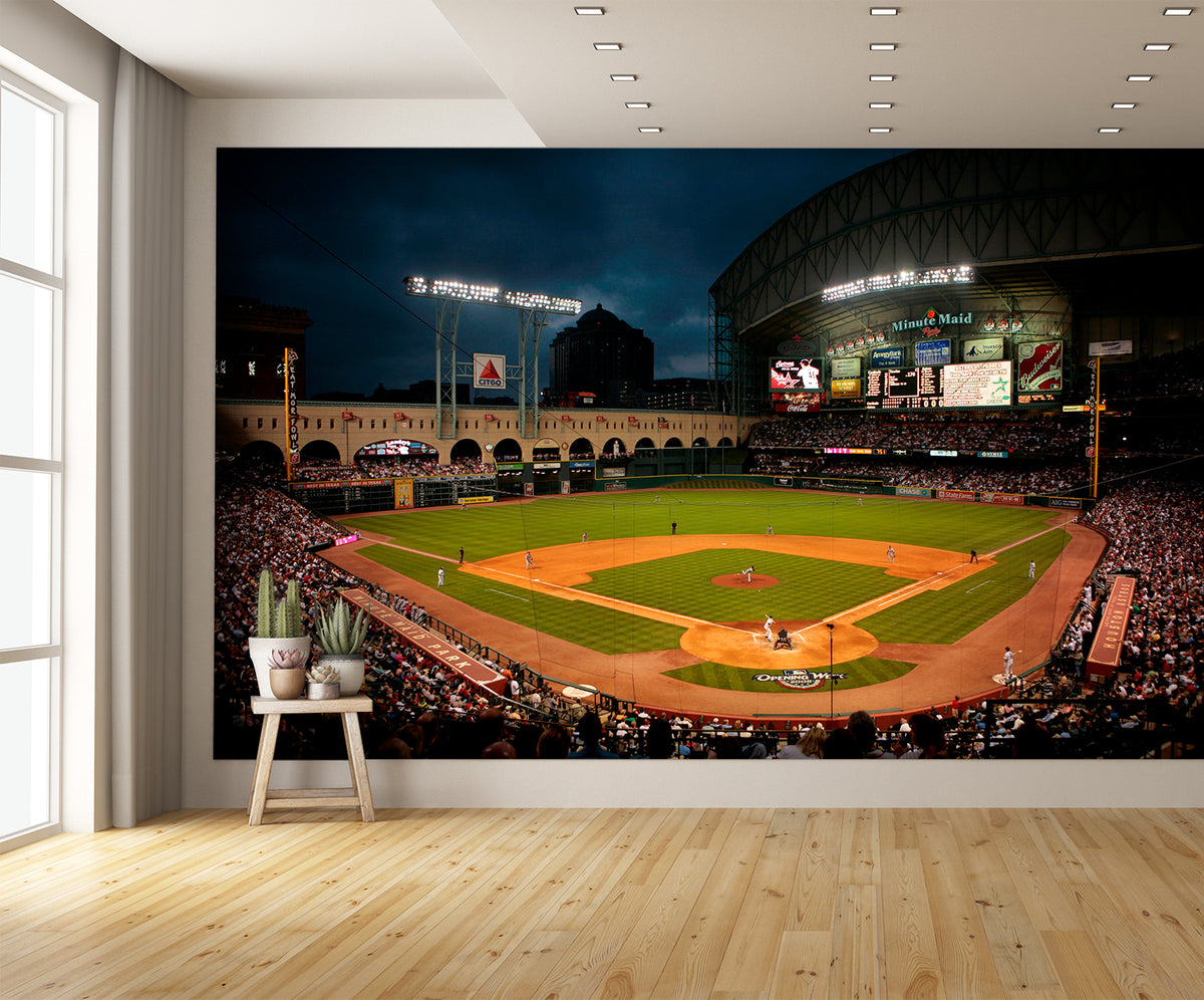 Minute Maid Park Baseball Diamond Field Custom Designed Wallpaper Mural