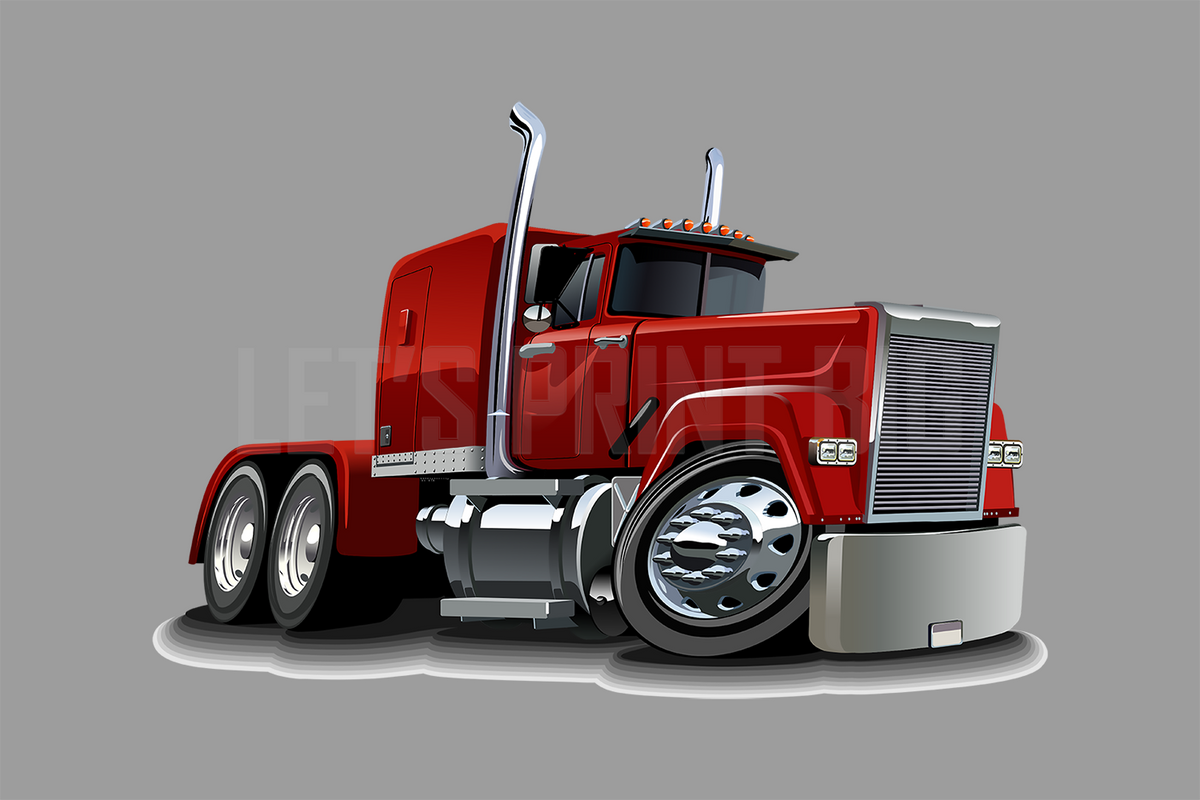 Car Art Big Rig Cartoon Wall Decal – Let's Print Big