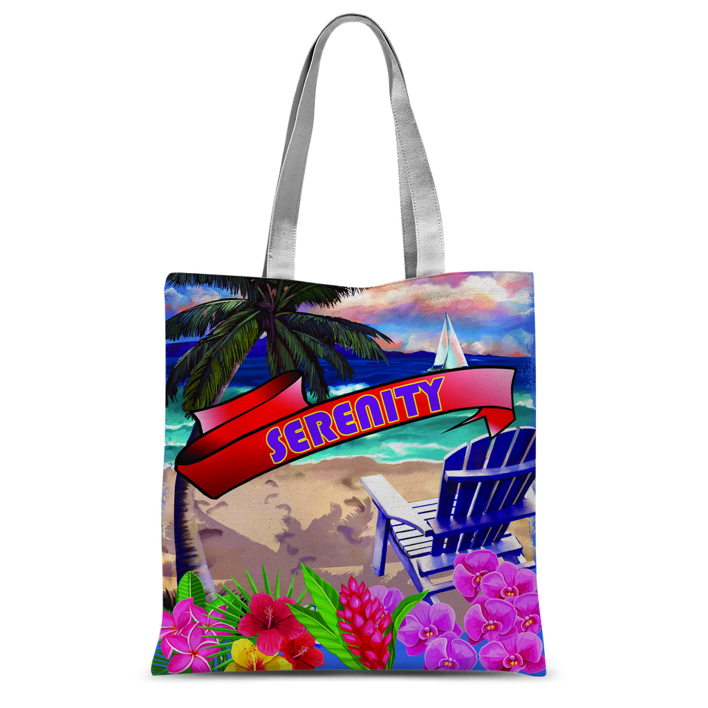 Serenity Beach Banner Design Classic Sublimation Tote Bag – Let's Print Big